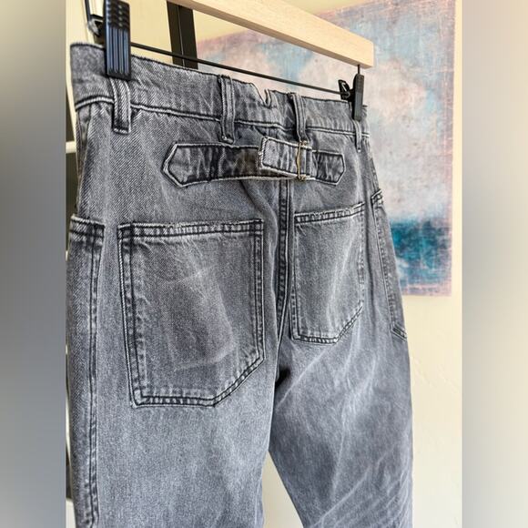 Sandrine Rose X Anthroplogie Wide Leg Cargo Jeans Womens 26 Black Wash New Nwt - Picture 4 of 7